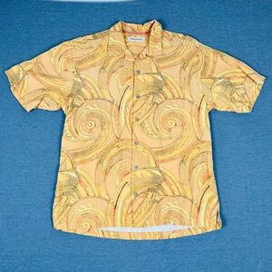 Rare Sample Tommy Bahama Yellow Swirl Aloha Shirt